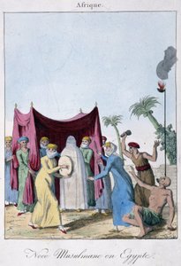 زواج المسلمين في مصر - في "" أعراف الشعوب وعاداتها "، أد. هوكوارت ، باريس بواسطة المدرسة الفرنسية
