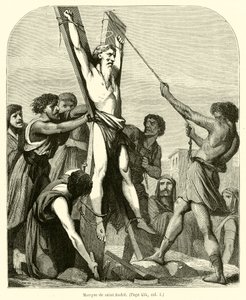 Martyre de saint Andre (engraving) بواسطة المدرسة الفرنسية