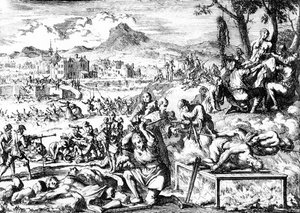 مذبحة في أيرلندا عام 1644 ، ج .1685 بواسطة المدرسة الفرنسية