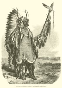Mato-Tope, chef mandan (engraving) بواسطة المدرسة الفرنسية