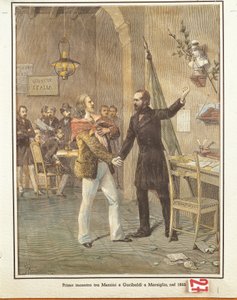 Mazzini and Garibaldi meeting in Marseille بواسطة المدرسة الفرنسية