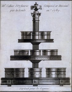 الأعمال المعدنية: مجموعة من أكواب المسكرات على حامل ، 1780-96 بواسطة المدرسة الفرنسية