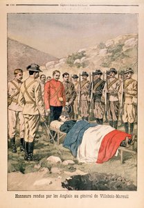 تكريم عسكري يدفعه البريطانيون للجنرال جورج دي فيلبوا ماريويل (1847-1900) من قبل مقبرة بوشوف ، توضيح من لو بيتيت جورنال ، 29 أبريل 1900