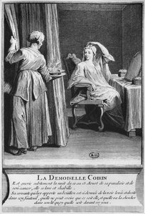 شفاء عجائبي لشلل وسرطان Demoiselle Coirin ، على قبر Deacon Francois de Paris في مقبرة الرعية Saint-Medard في باريس ، التوضيح من La verite des miracles de M بواسطة المدرسة الفرنسية