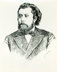 متواضع بتروفيتش موسورجسكي (1835-1881) ، رسم توضيحي من Lististire de la Musique en Russie بقلم ألبرت سوبيس ، نُشر في باريس ، 1898 بواسطة المدرسة الفرنسية