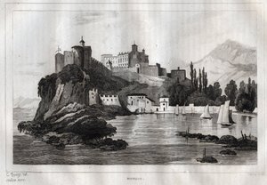 موناكو - نقش من "" إيطاليا الرائعة "" - رسم تاريخي ووصفي لإيطاليا "بقلم M. de Norvins ، الفصل. نودير 1834-1836. بواسطة المدرسة الفرنسية