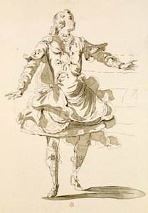 Monsieur Jeliotte مثل Pigmalion ، في Pigmalion ، libretto بواسطة Lamotte ، ألحان جان فيليب رامو (1683-1764) 1748 (نقش الألوان) بواسطة المدرسة الفرنسية