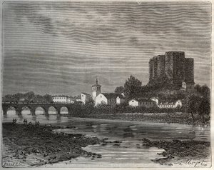 قسم Montrond-les-Bains (Montrond les Bains) في Loire في منطقة Rhone-Alpes - نقش في "La France illustree: الجغرافيا والتاريخ والإدارة الإحصائية" بقلم V.-A. الشعير براون. 1884 بواسطة المدرسة الفرنسية