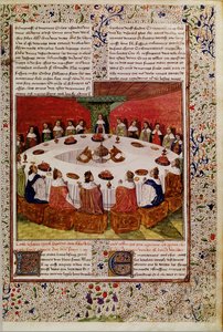 Ms.Fr. 112 و 5 ظهور الكأس المقدسة ، من كويست ديل سانت غراال ، 1470 بواسطة المدرسة الفرنسية