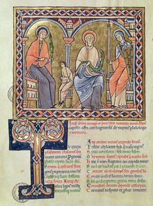 السيدة 1041 f.1v القواعد واللهجة والبلاغة من Satyricon بواسطة Martianus Capella ، c.1200 بواسطة المدرسة الفرنسية