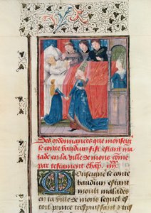 Ms 149 t.3 fol.163 المرض النهائي للكونت بالدوين الخامس من هاينولت بواسطة المدرسة الفرنسية
