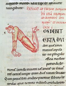 السيدة 154 fol.137v N الأولي التأريخي ، من رسائل القديس جيروم بواسطة المدرسة الفرنسية
