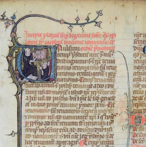 السيدة 1721 Fol.1 الراهب الدومينيكي يحاضر راهبين آخرين ، من Legenda Sanctorum Aurea بقلم جاك دي فوراجين بواسطة المدرسة الفرنسية