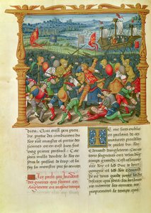 السيدة 18 f.73v الملك إدوارد الثالث شن الحرب في معركة كريسي عام 1346 ، من مذكرات فيليب كومينز (1445-1509) بواسطة المدرسة الفرنسية