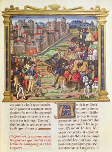 السيدة 18 fol.36r الحرب بين تشارلز بولد ، دوق بورغوندي ولييج في 1467-68 ، من مذكرات فيليب كومينز (1445-1509) بواسطة المدرسة الفرنسية