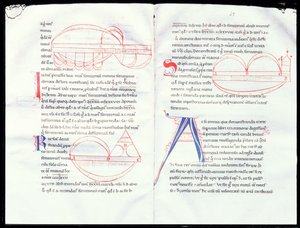 ms 237 f.47-48 الفترات الموسيقية من معاهدة Boetiuss الموسيقية بواسطة المدرسة الفرنسية
