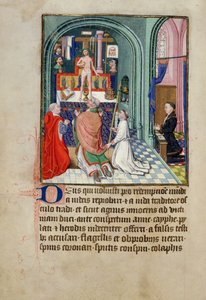 Ms 3-1954 fol.253v قداس القديس غريغوريوس من كتاب ساعات ، صُنع لفيليب لو هاردي ، دوق بورغوندي بواسطة المدرسة الفرنسية