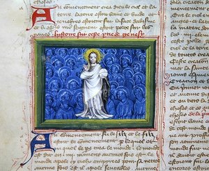 Ms 313 الله محاط بالملائكة ، من الكتاب المقدس des Grands Augustins بواسطة المدرسة الفرنسية