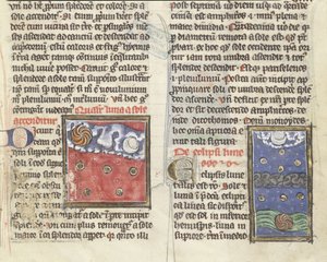 Ms 320 Fol.197r Lunar eclipse and movements of the planets, from 