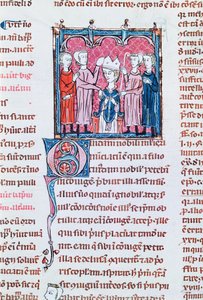 Ms 372 fol.158v تكريم مطران من ديكراتس دي غراتين بواسطة المدرسة الفرنسية
