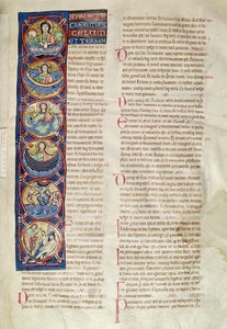 Ms 3 fol.4 الأيام الستة من الخلق ، من الكتاب المقدس للقديس سولبيسوس بورجيه بواسطة المدرسة الفرنسية