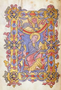 السيدة 479 صفحة 53 سانت مارك ، من Les Gospels de l&39;Abbaye de Cysoing بواسطة المدرسة الفرنسية