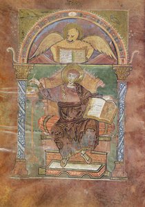 السيدة 4 fol.66v القديس مرقس ، من إنجيل القديس ريكوير ، c.800 بواسطة المدرسة الفرنسية