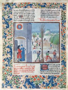 السيدة 5064 f.299v المهن لكل شهر من شهور السنة ، توضيح من Le Livre des Prouffitz Champestres بواسطة Pietro de Crescenzi (1230-132021) بواسطة المدرسة الفرنسية