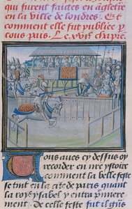 السيدة 5190 f.88 بطولة في لندن: Jousting ، من Froissarts Chronicles بواسطة المدرسة الفرنسية