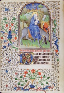 Ms 66 f.55v الرحلة إلى مصر ، من كتاب ساعات ، أميان بواسطة المدرسة الفرنسية