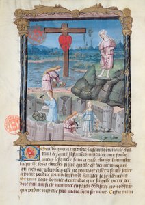 Ms 978 fol.31 بناء القلعة ، توضيح من أطروحة روحية لاستخدام الأشخاص العاديين بواسطة Gabrielle de Bourbon بواسطة المدرسة الفرنسية