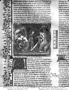 السيدة Fr 118 fol.219v كيف قبّل لانسلوت Guinevere لأول مرة ، من Livre de Messire Lancelot du Lac بواسطة المدرسة الفرنسية