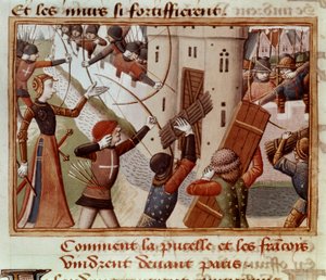 السيدة Fr 5054 f.66v حصار باريس ، أكتوبر 1428 ، "Les Vigiles de Charles VII" بواسطة المدرسة الفرنسية