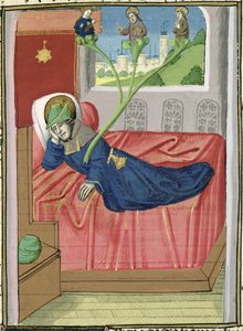 السيدة H 7 fol.145r شجرة جيسي ، من الكتاب المقدس جان الثاني والعشرون بواسطة المدرسة الفرنسية