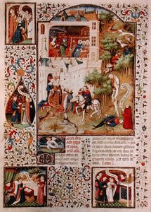 السيدة لات 17294 وفاة القديس إدوارد المعترف (1003-66) من كتاب الادعيه لدوق بيدفورد ، حوالي 1424-1435 (ورق) بواسطة المدرسة الفرنسية