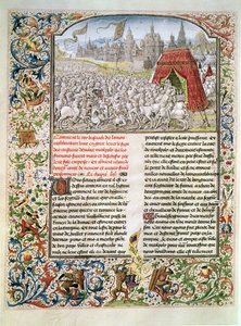 السيدة t.4 fol.230 معركة نيكوبوليس عام 1396 ، الفاكس من مخطوطة Breslau ، من Froissarts Chronicle ، 1472 بواسطة المدرسة الفرنسية