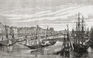 نانت ، فرنسا ، في القرن الثامن عشر ، من "تاريخ الثورة الفرنسية" بواسطة لويس بلانك (1811-1882) نقشها تشارلز موراند (fl.1863-81) 1847-62 بواسطة المدرسة الفرنسية