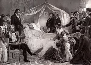 نابليون الأول على فراش موته في سانت هيلانة ، 5 مايو 1821 ، بعد لوحة تشارلز دي ستوبين بواسطة المدرسة الفرنسية