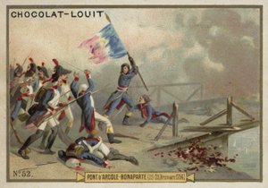 نابليون في معركة جسر أركول ، إيطاليا ، الحروب الثورية الفرنسية ، 15-17 نوفمبر 1796 بواسطة المدرسة الفرنسية