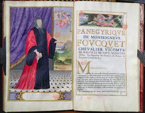 نيكولاس فوكيه (1615-1680) التوضيح من Les Panegyriques des Hommes Illustres de Notre Siecle بواسطة بوجيه دي لا سير ، 1655 بواسطة المدرسة الفرنسية