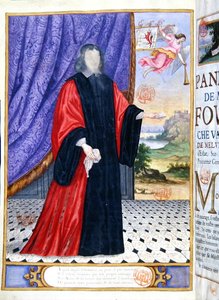نيكولاس فوكيه (1615-80) رسم مصغر من "Les Panegyriques des Hommes Illustres de Notre Siecle" بواسطة Puget de la Serre بواسطة المدرسة الفرنسية