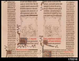 نوح في الكرم وسكر نوح ، من الكتاب المقدس جان سي ، 1355 بواسطة المدرسة الفرنسية