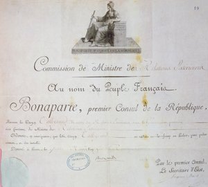 ترشيح تشارلز موريس دي تالييران بيريجورد (1754-1838) لمنصب وزير الخارجية ، ج 1797 بواسطة المدرسة الفرنسية
