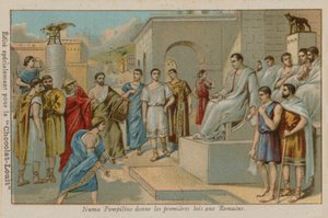 نوما بومبيليوس ، ملك روما الثاني (753-673 قبل الميلاد) ، مرت أول القوانين الرومانية