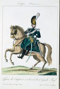 ضابط في الحرس الملكي للخيول ، من فرقة الفرانسيس ، حانة. شي باسيت ، باريس ، 1790 بواسطة المدرسة الفرنسية