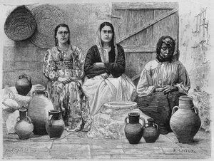 تجار النفط في القدس من سوريا اليوم. رحلات إلى فينيسيا ولبنان وجودي. 1875-1880 من لويس تشارلز إميل لورت ، 1884 (النقش وزن الجسم) بواسطة المدرسة الفرنسية