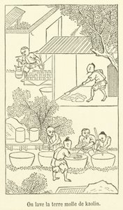 On lave la terre molle de kaolin (engraving) بواسطة المدرسة الفرنسية
