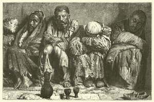Opium addicts (engraving) بواسطة المدرسة الفرنسية