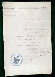 وسام الحبس لدى بواب الأمير بيير بونابرت (1815-1881) في 10 يناير بواسطة المدرسة الفرنسية