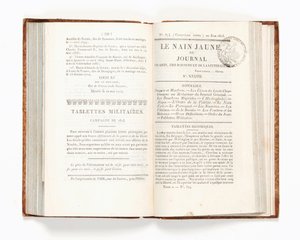 صفحة من "Le Nain Jaune" أو "Journal des Arts، des Sciences et de la Littérature" ، العدد 374 ، 20 يونيو 1815 (ورق مطبوع) بواسطة المدرسة الفرنسية